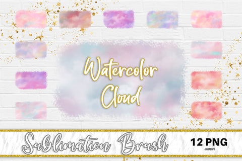 Brush splash sublimation background, splash bundle clipart, splash png, watercolor cloud Sublimation artnoy 