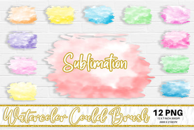 Brush splash sublimation background, splash bundle clipart, splash png, watercolor cloud Sublimation artnoy 
