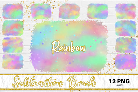 Brush splash sublimation background, splash bundle clipart, splash png, watercolor rainbow Sublimation artnoy 