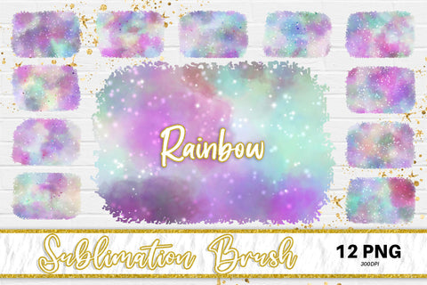 Brush splash sublimation background, splash bundle clipart, splash png, watercolor sparkle rinbow Sublimation artnoy 
