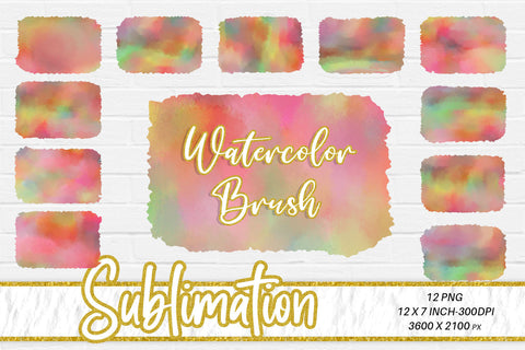 Brush splash sublimation background, splash bundle clipart, splash png, watercolor texture Sublimation artnoy 