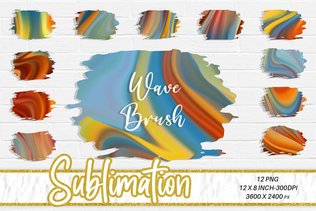 Brush splash sublimation background, Splash bundle clipart, splash png, wave background Sublimation artnoy 