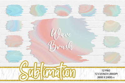 Brush splash sublimation background, Splash bundle clipart, splash png, wave color pastel Sublimation artnoy 