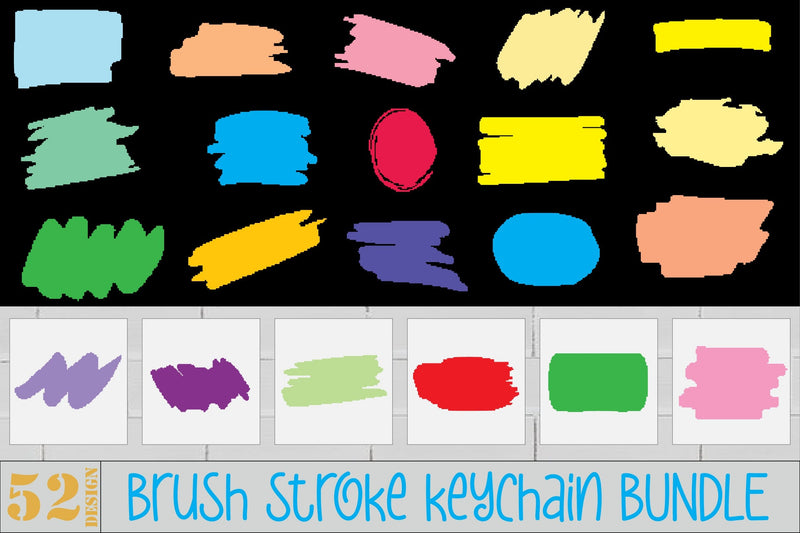 Brush stroke keychain Bundle Sublimation Creativeart88 