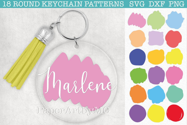 Brush Stroke Keychain Pattern SVG Bundle / SVG, DXF, PNG SVG Marlene Campos 