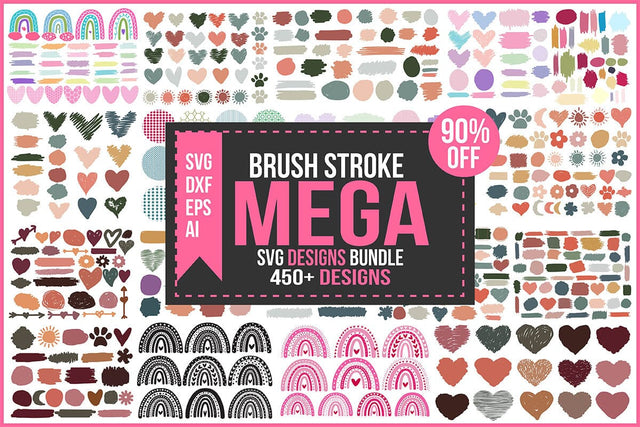 Brush Stroke Mega Svg Designs Bundle SVG shah alam 
