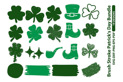 Brush Stroke Patrick's Day Bundle SVG shah alam 