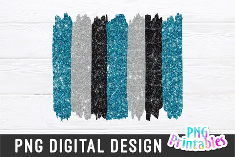 Brush Strokes Background png - Paint Strokes png - Print File - Glitter Sublimation - Aqua, Silver and Black - Sports png - Digital Download Sublimation Svg Cuttables 