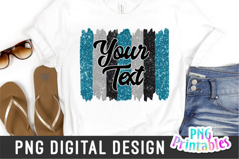 Brush Strokes Background png - Paint Strokes png - Print File - Glitter Sublimation - Aqua, Silver and Black - Sports png - Digital Download Sublimation Svg Cuttables 