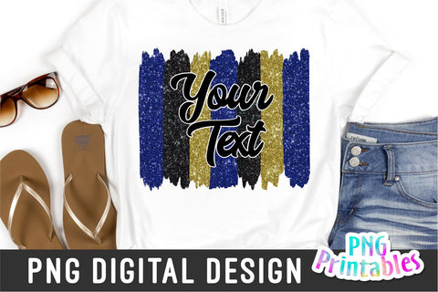 Brush Strokes Background png - Paint Strokes png - Print File - Glitter Sublimation - Blue, Black and Gold - Sports png - Digital Download Sublimation Svg Cuttables 