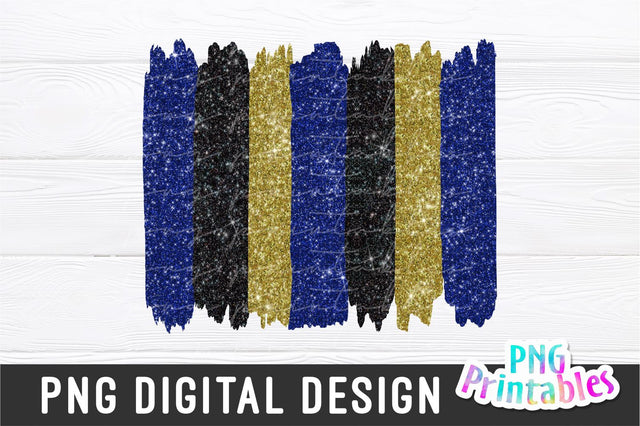Brush Strokes Background png - Paint Strokes png - Print File - Glitter Sublimation - Blue, Black and Gold - Sports png - Digital Download Sublimation Svg Cuttables 