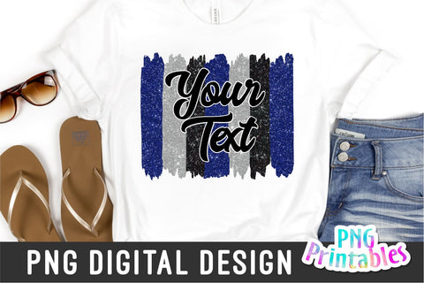 Brush Strokes Background png - Paint Strokes png - Print File - Glitter Sublimation - Blue, Silver and Black - Sports png - Digital Download Sublimation Svg Cuttables 