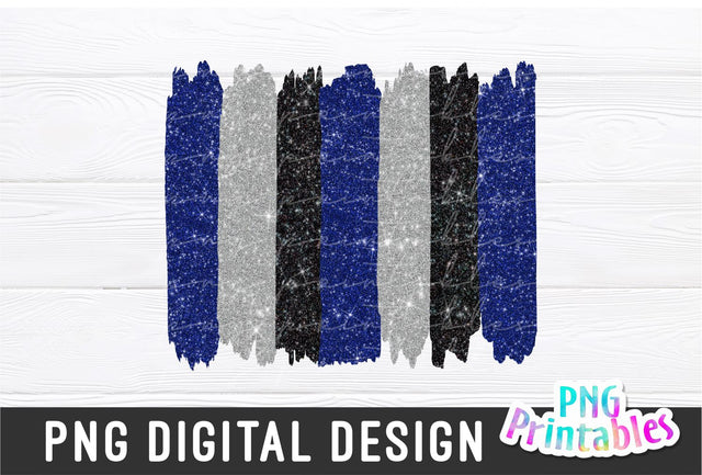 Brush Strokes Background png - Paint Strokes png - Print File - Glitter Sublimation - Blue, Silver and Black - Sports png - Digital Download Sublimation Svg Cuttables 