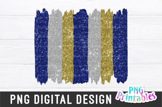 Brush Strokes Background png - Paint Strokes png - Print File - Glitter Sublimation - Blue, Silver and Gold - Sports png - Digital Download Sublimation Svg Cuttables 