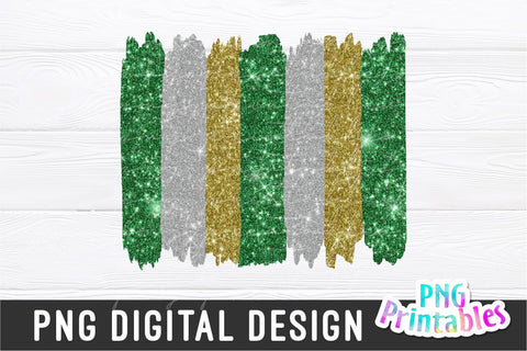 Brush Strokes Background png - Paint Strokes png - Print File - Glitter Sublimation - Green , Silver and Gold - Sports png - Digital File Sublimation Svg Cuttables 
