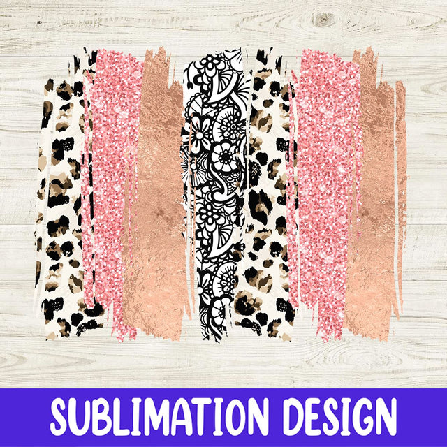 Brush Strokes PNG, Pink Brush Stroke PNG Sublimation Design, Leopard Brush Stroke Background Sublimation iStyleDesign 