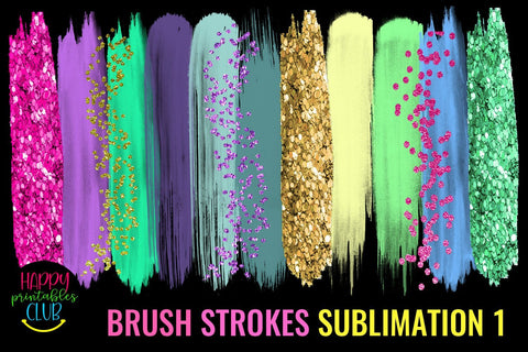 Brush Strokes Sublimation- Brush Strokes Background PNG Sublimation Happy Printables Club 