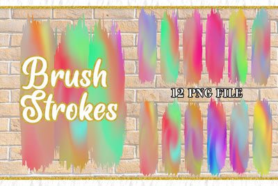 Brush Strokes Sublimation PNG, gradient colorful background Sublimation artnoy 