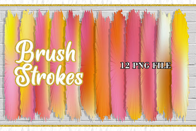 Brush Strokes Sublimation PNG, gradient orange stripes background Sublimation artnoy 