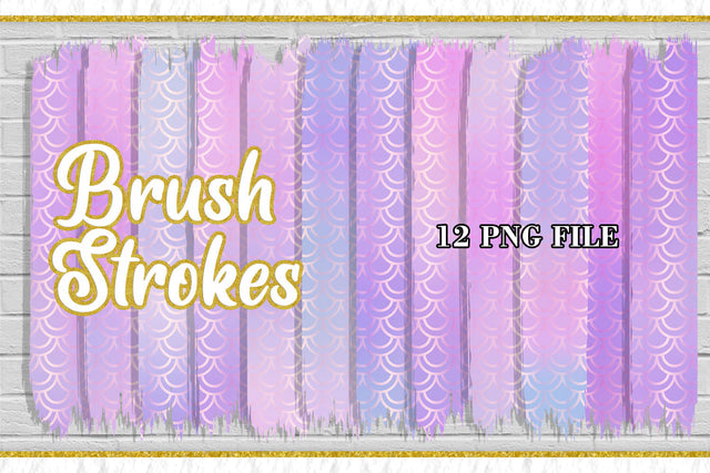 Brush Strokes Sublimation PNG, mermaid scales, gradient pink color background Sublimation artnoy 