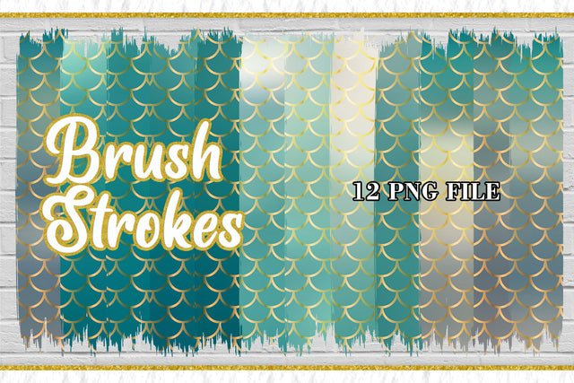 Brush Strokes Sublimation PNG, mermaid scales, green color background Sublimation artnoy 