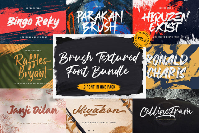 Brush Textured Font Bundle Vol. 2 Font StringLabs 
