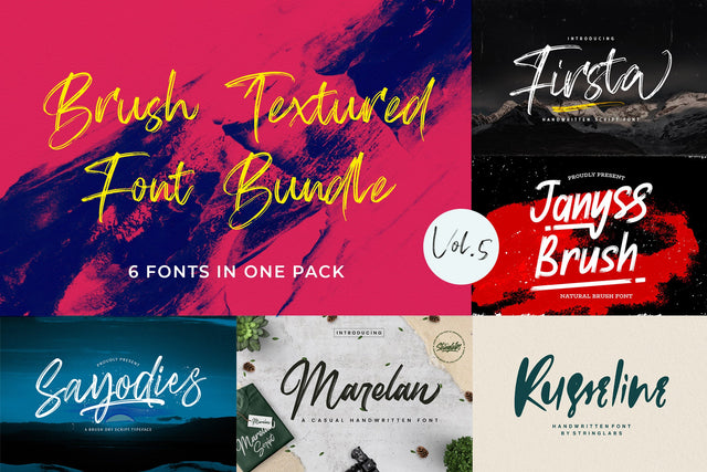 Brush Textured Font Bundle Vol. 5 Font StringLabs 