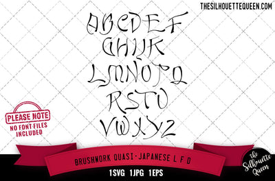 Brushwork Quasi Japanese .L.F.D alphabets - ABC letters SVG Loveleen Kaur 