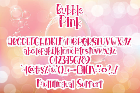 Bubble Pink Font Dm Letter Studio 