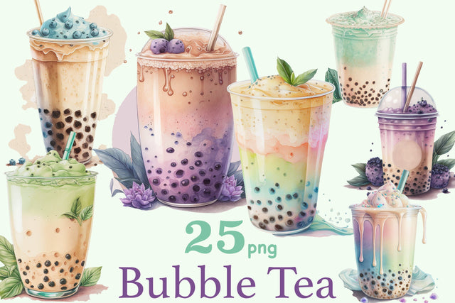Bubble Tea Clipart | Summer Drink Illustration SVG GlamArtZhanna 