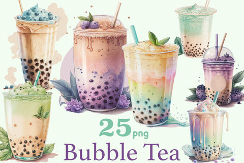 Bubble Tea Clipart | Summer Drink Illustration SVG GlamArtZhanna 
