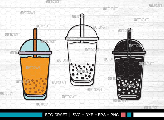 Bubble Tea SVG | Boba Tea Svg | Bubble Milk Tea Svg | Pearl Milk Tea Svg | Colorful Bubble Tea Svg | Bubble Tea Clipart SVG ETC Craft 