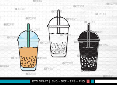 Bubble Tea SVG | Boba Tea Svg | Bubble Milk Tea Svg | Pearl Milk Tea Svg | Colorful Bubble Tea Svg | Bubble Tea Clipart SVG ETC Craft 