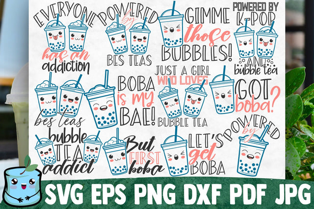 Bubble Tea SVG Bundle SVG MintyMarshmallows 