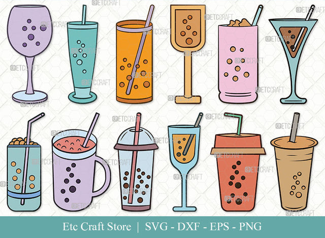Bubble Tea SVG, Tea Clipart, Tea Svg, Bubble Svg, Tea Lover Svg, Boba Tea Svg, Milk Tea Svg, Coffee Svg, Bubble Tea Bundle SVG ETC Craft 