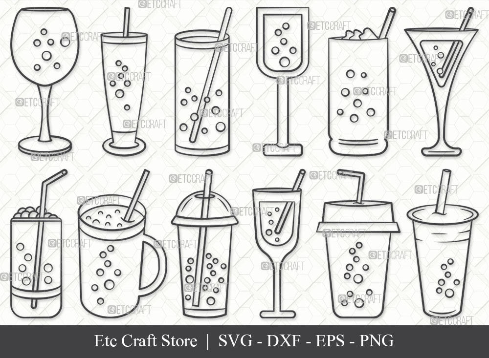 Bubble Tea SVG, Tea Outline, Tea Svg, Bubble Svg, Tea Lover Svg, Boba ...