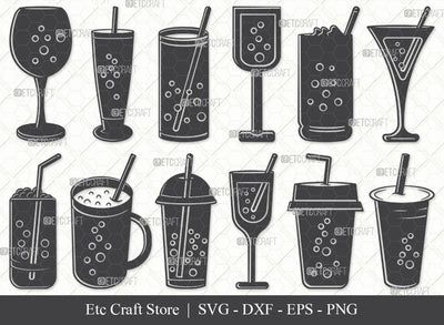 Bubble Tea SVG, Tea Silhouette, Tea Svg, Bubble Svg, Tea Lover Svg, Boba Tea Svg, Milk Tea Svg, Coffee Svg, Bubble Tea Bundle SVG ETC Craft 