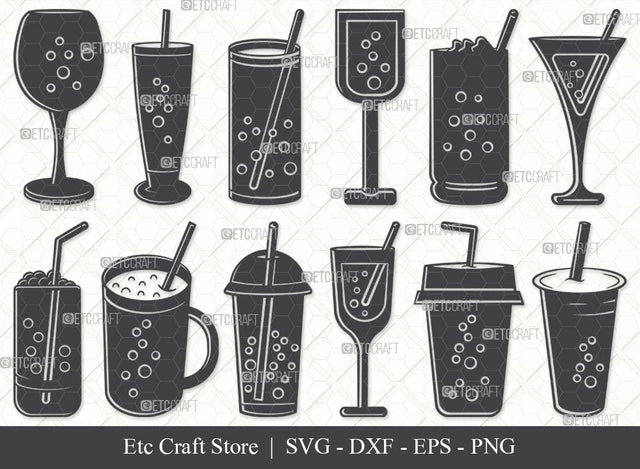 Bubble Tea SVG, Tea Silhouette, Tea Svg, Bubble Svg, Tea Lover Svg, Boba Tea Svg, Milk Tea Svg, Coffee Svg, Bubble Tea Bundle SVG ETC Craft 