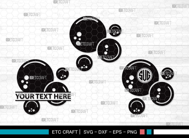 Bubbles Monogram SVG Cut File | Soap Bubbles Svg | Blowing Bubbles Svg | Bubble Svg | Water Bubbles Svg | Bubbles Clipart SVG ETC Craft 