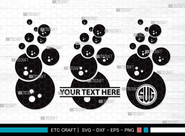Bubbles Monogram SVG Cut File | Soap Bubbles Svg | Blowing Bubbles Svg | Bubble Svg | Water Bubbles Svg | Bubbles Clipart SVG ETC Craft 