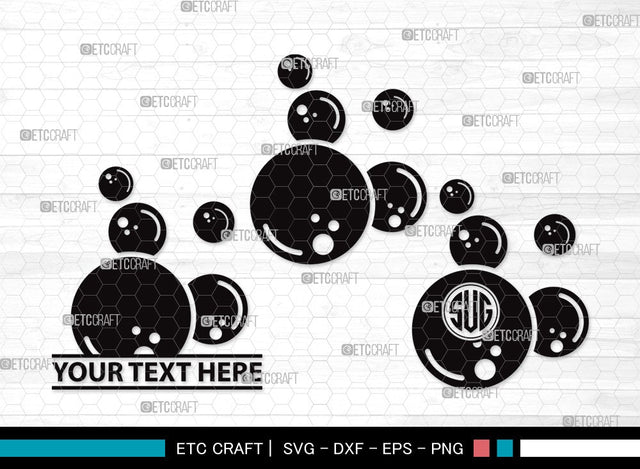 Bubbles Monogram SVG Cut File | Soap Bubbles Svg | Blowing Bubbles Svg | Bubble Svg | Water Bubbles Svg | Bubbles Clipart SVG ETC Craft 