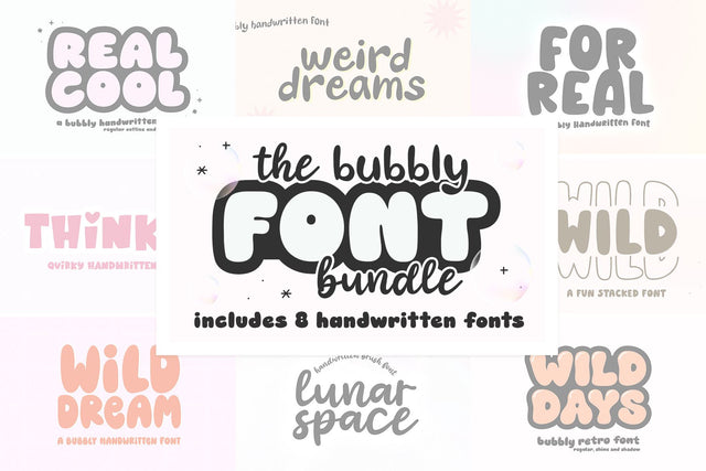 Bubbly Retro Font Bundle Font KA Designs 