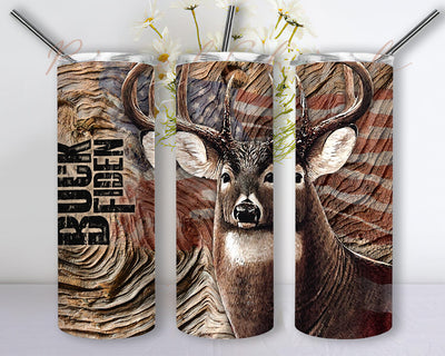 Buck Fiden 20 oz Skinny Tumbler Wrap png, Deer Hunting 20oz Sublimation Tumbler Designs, Patriotic Tumbler Wrap Sublimation PixelChick 