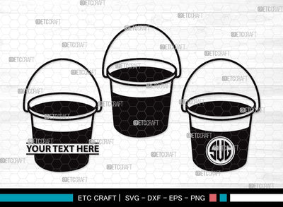 Bucket Monogram SVG | Bucket Clipart | Cleaning Svg | Bucket vector | Bucket Clipart SVG ETC Craft 