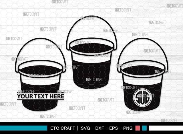Bucket Monogram SVG | Bucket Clipart | Cleaning Svg | Bucket vector | Bucket Clipart SVG ETC Craft 