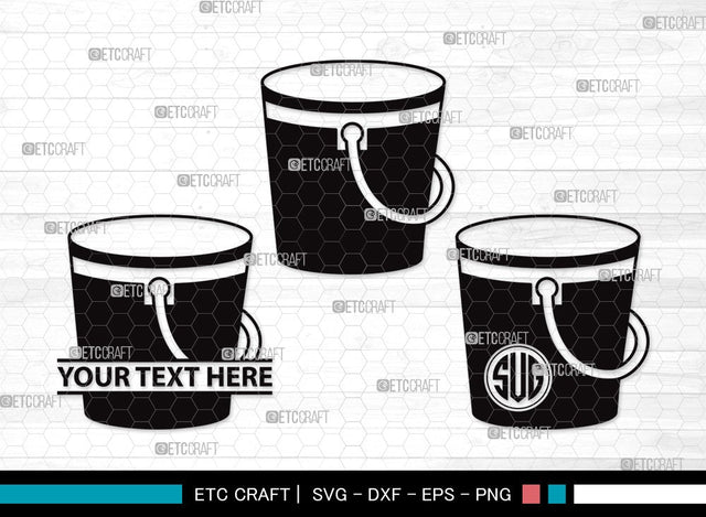 Bucket Monogram SVG | Bucket Clipart | Cleaning Svg | Bucket vector | Bucket Clipart SVG ETC Craft 
