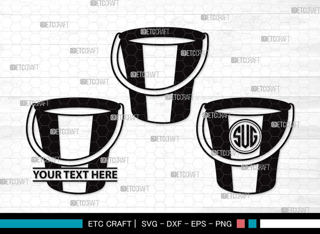 Bucket Monogram SVG | Bucket Clipart | Cleaning Svg | Bucket vector | Bucket Clipart SVG ETC Craft 