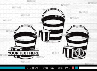 Bucket Monogram SVG | Bucket Clipart | Cleaning Svg | Bucket vector | Bucket Clipart SVG ETC Craft 