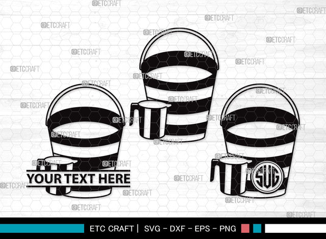 Bucket Monogram SVG | Bucket Clipart | Cleaning Svg | Bucket vector | Bucket Clipart SVG ETC Craft 