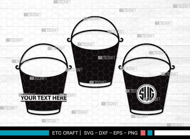 Bucket Monogram SVG | Bucket Clipart | Cleaning Svg | Bucket vector | Bucket Clipart SVG ETC Craft 